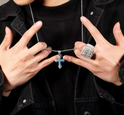 Gothic Big Zircon Cross Necklace