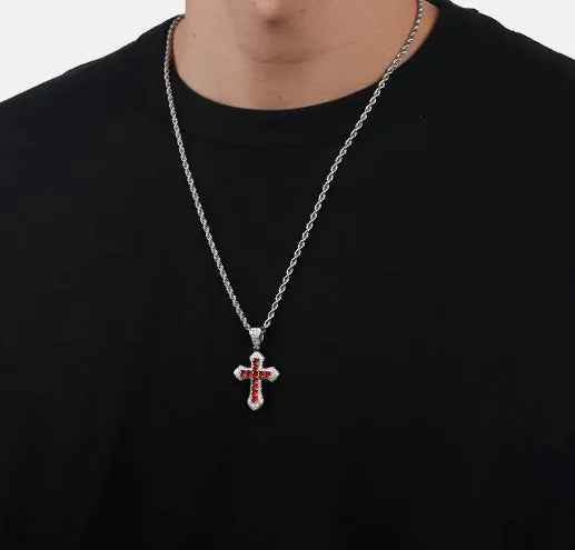 Gothic Big Zircon Cross Necklace