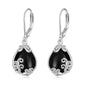 Black Tourmaline Teardrop Earrings, 925 Sterling Silver