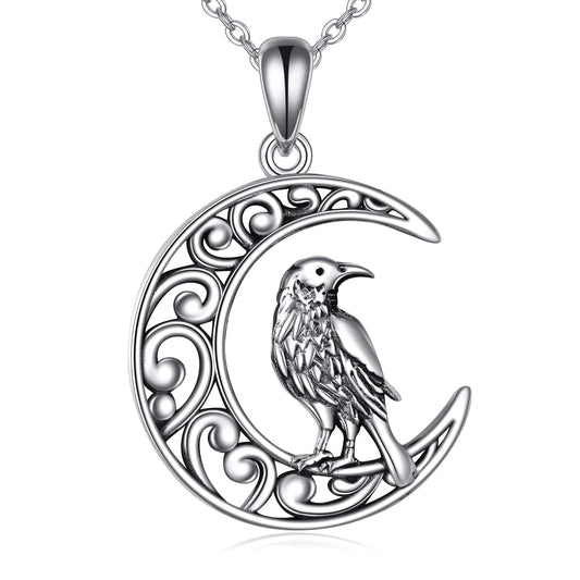 Raven Necklace, 925 Sterling Silver