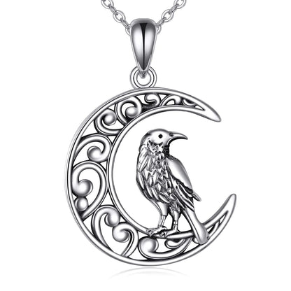Raven Necklace, 925 Sterling Silver