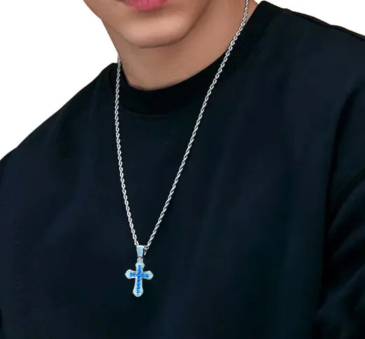 Gothic Big Zircon Cross Necklace