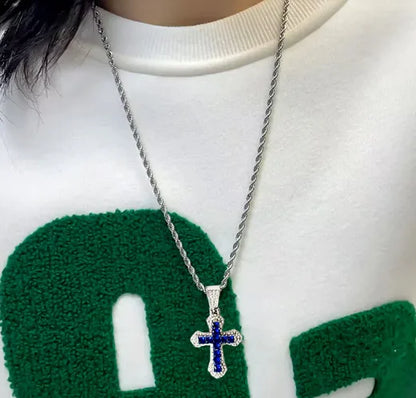 Gothic Big Zircon Cross Necklace