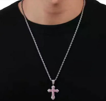 Gothic Big Zircon Cross Necklace