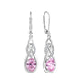 Pink Tourmaline Drop Dangle Earrings, 925 Sterling Silver